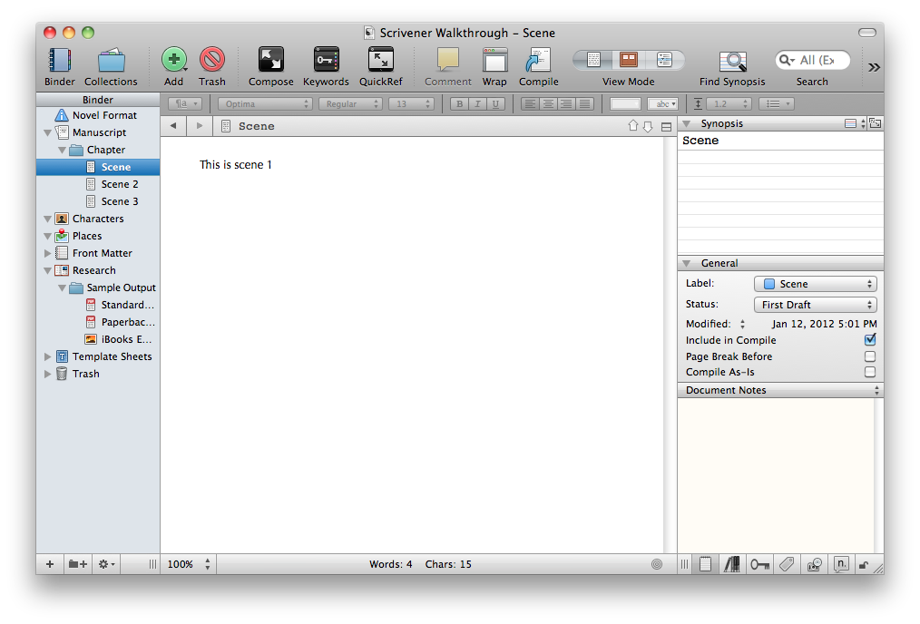 View modes - Scrivener View Modes