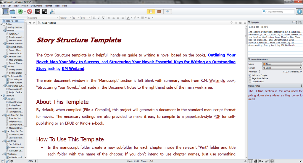 Choose which meta data fields are displayed - Effective Outlining in Scrivener with Custom Meta Data Fields