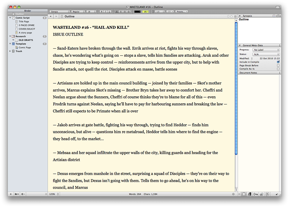 Open active scene in other editor - Effective Outlining in Scrivener with Custom Meta Data Fields