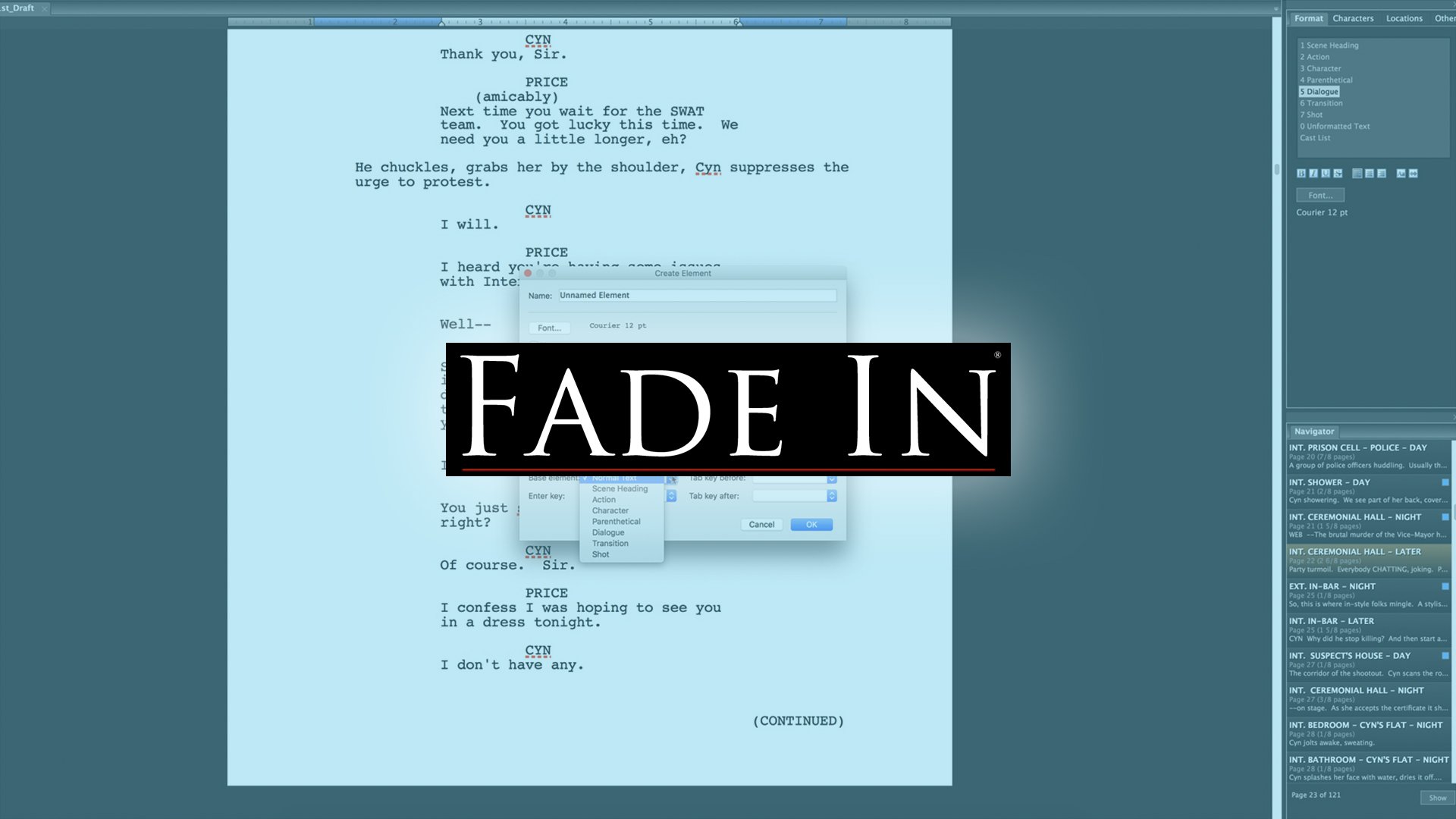 How to customize Element Styles in Fade In
